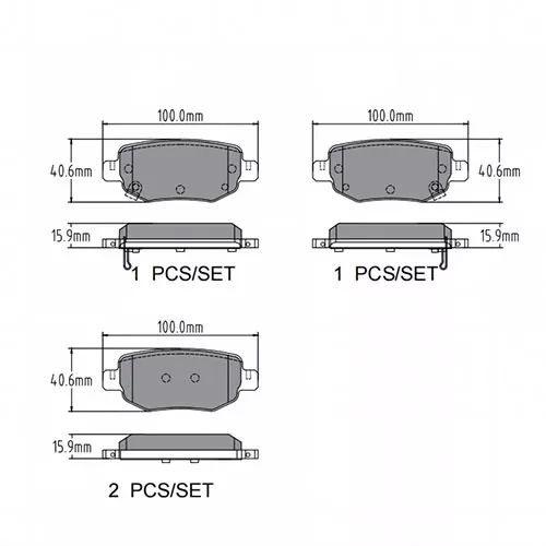 D1673 Ceramic Brake Pad for Chery Structure Diagram