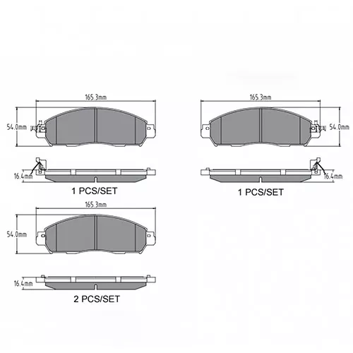 D1911 Semi-metallic Brake Pad for Nissan