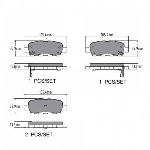 D1393 Ceramic Brake Pad for Nissan