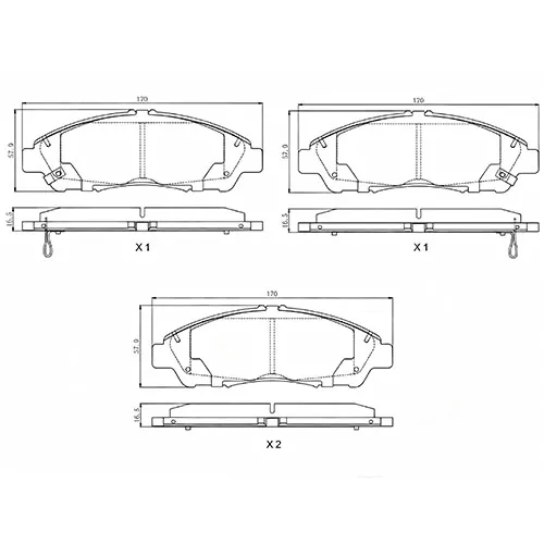 D1280 Semi-metallic Brake Pad for Cadillac